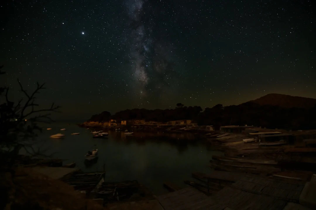 Night Sky From Sa Caleta, In Ibiza.