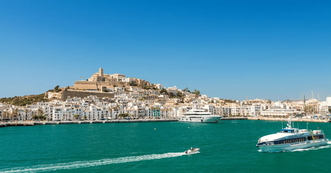 Ferry From The Mediterrean Coast To Ibiza