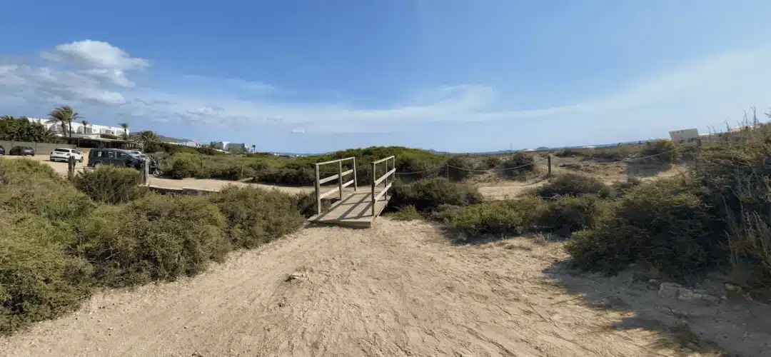 Wooden Bridge In Playa D'En Bossa Hiking Route