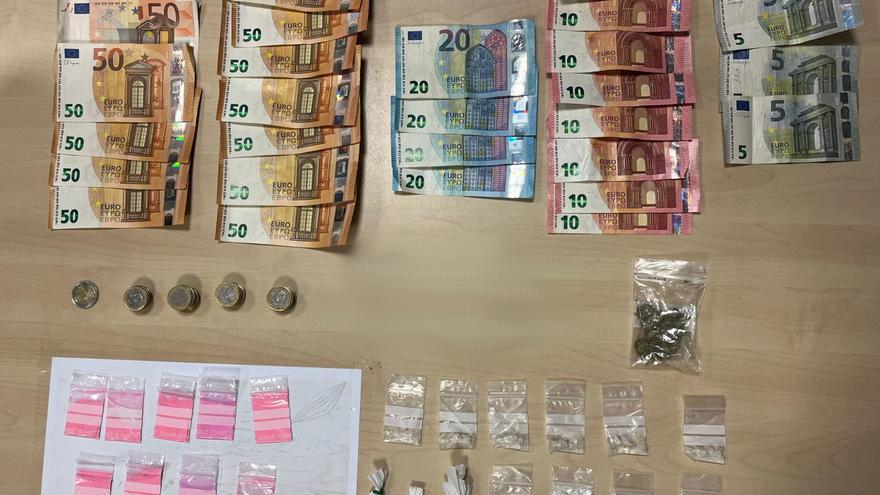 One arrested with five types of drugs and more than 950 euros in cash