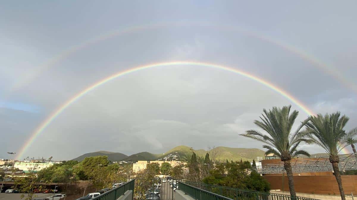 Ibiza wakes up with a double rainbow: see all images here