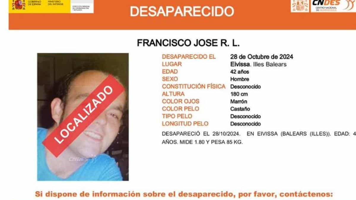 42 year old man missing for two months in Ibiza located