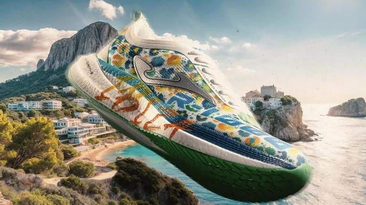 Joma keeps the Ibiza invented in the Santa Eulària Ibiza Marathon shoes advertisement