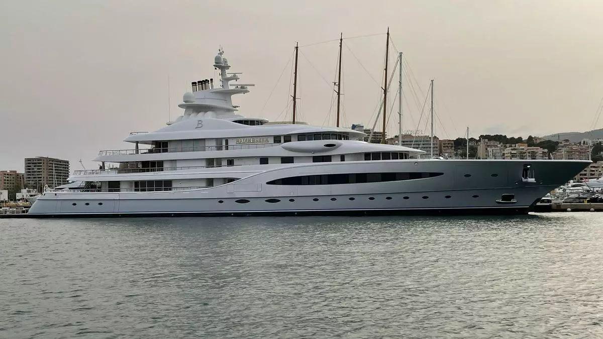 Mayan Queen IV, the regular Balearic megayacht that has rescued 106 migrants from shipwreck in Greece, in Ibiza