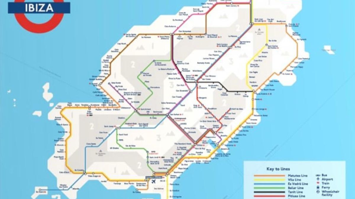 This is what the Ibiza subway would look like: stops at nightclubs, sunsets and trendy restaurants