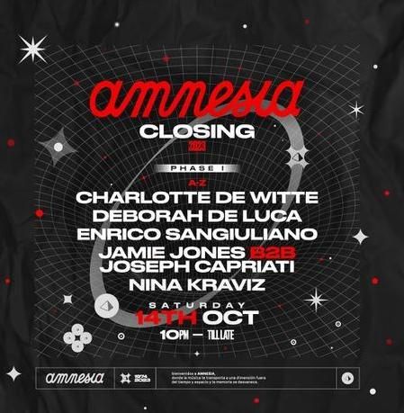 Amnesia's closing line-up for this season 2023