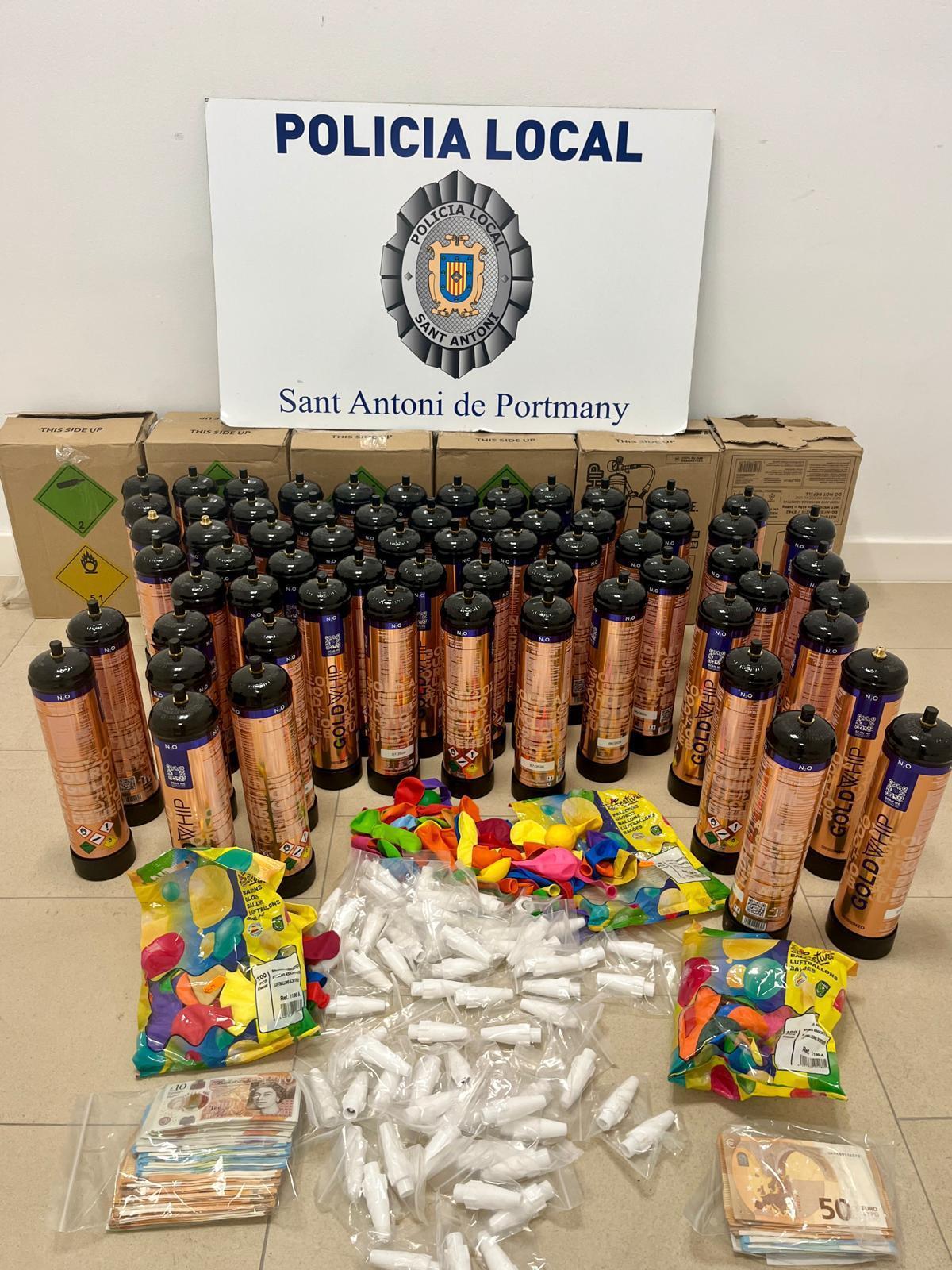 Óxido nitroso incautado.