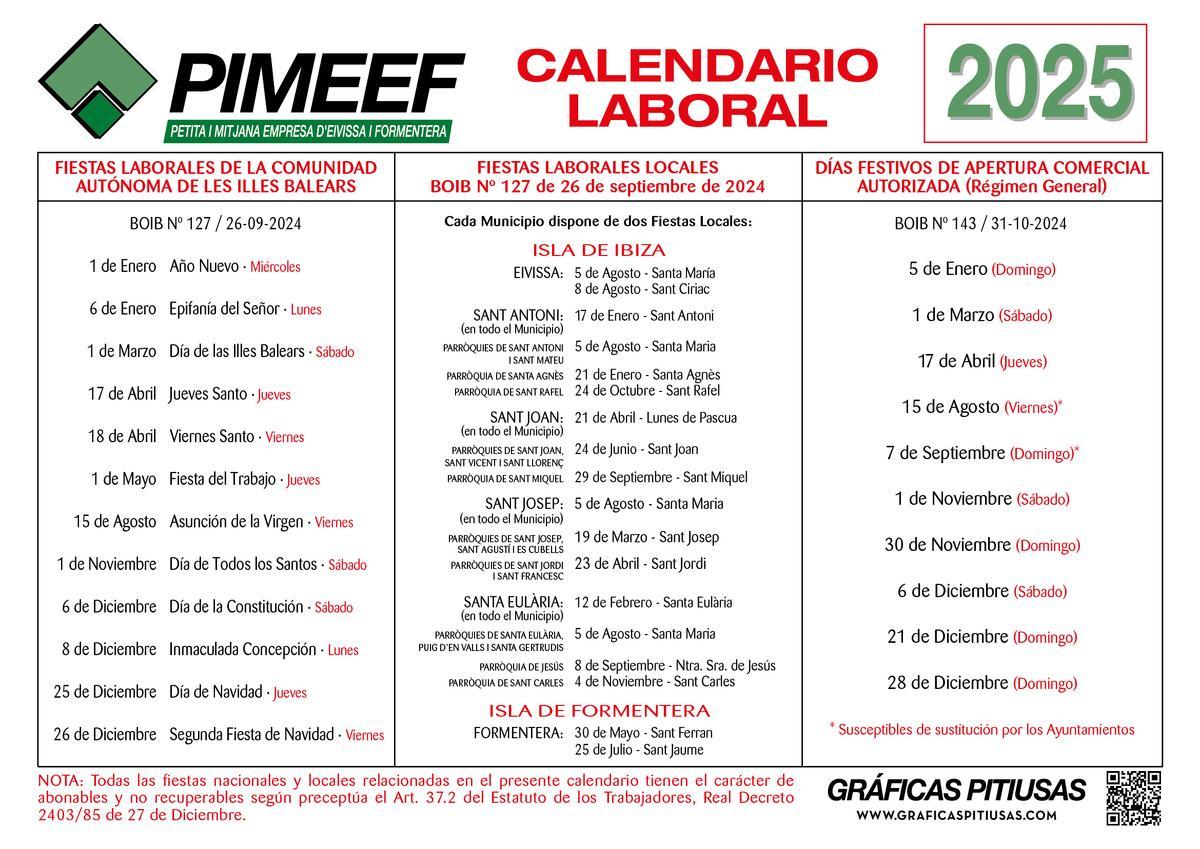 Calendario de festivos