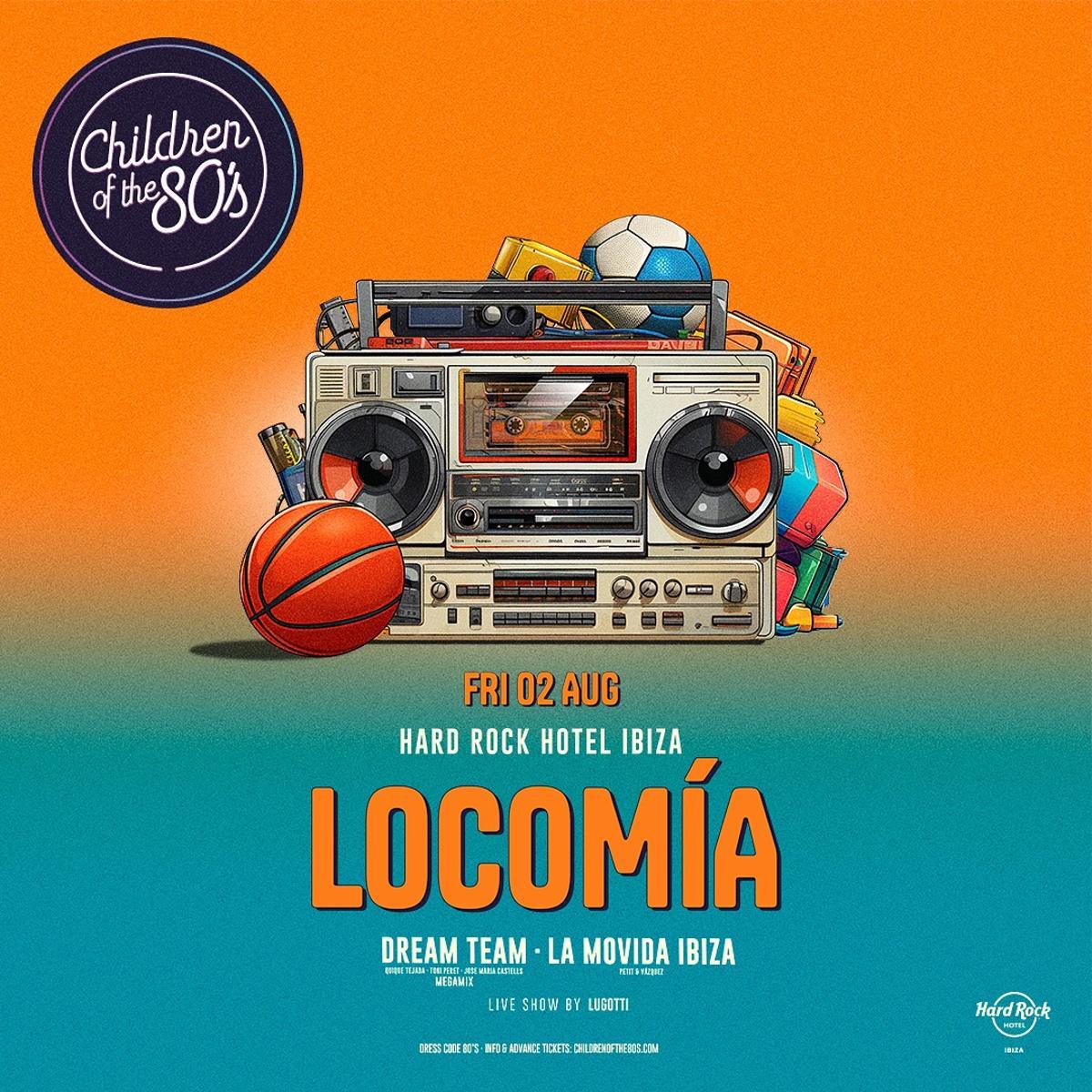 Locomía, this Friday at the Children of the 80's party
