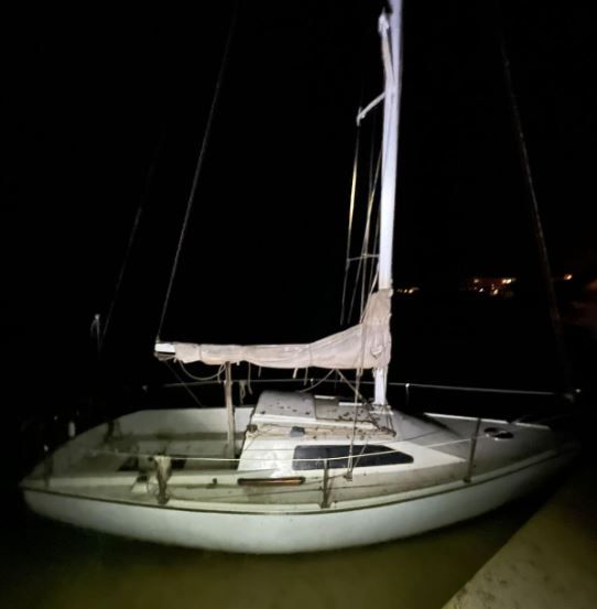 One of the boats that broke loose from its mooring