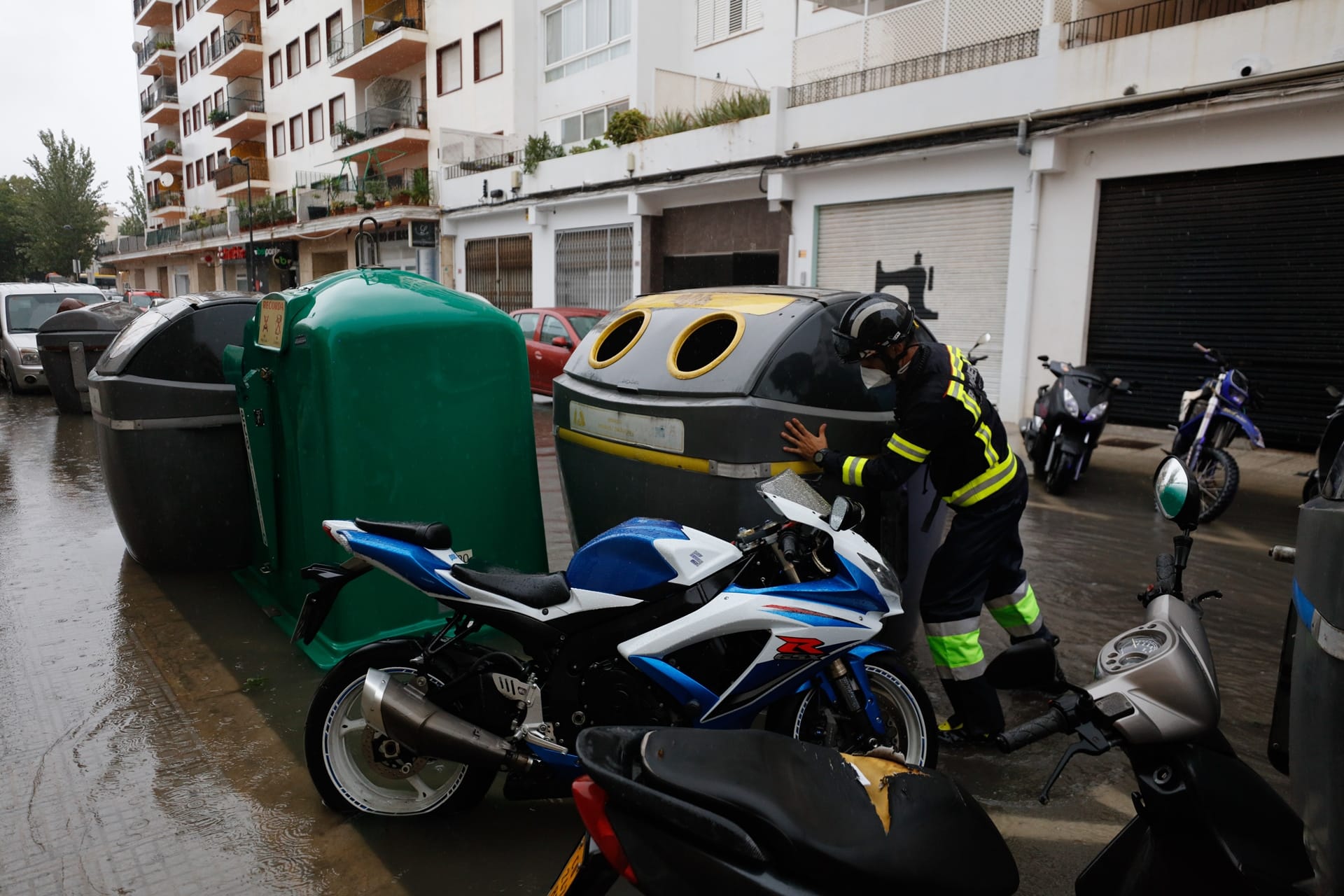 Ibiza is suffering traffic jams, flooding, and overflowing sewers as a result of the storm