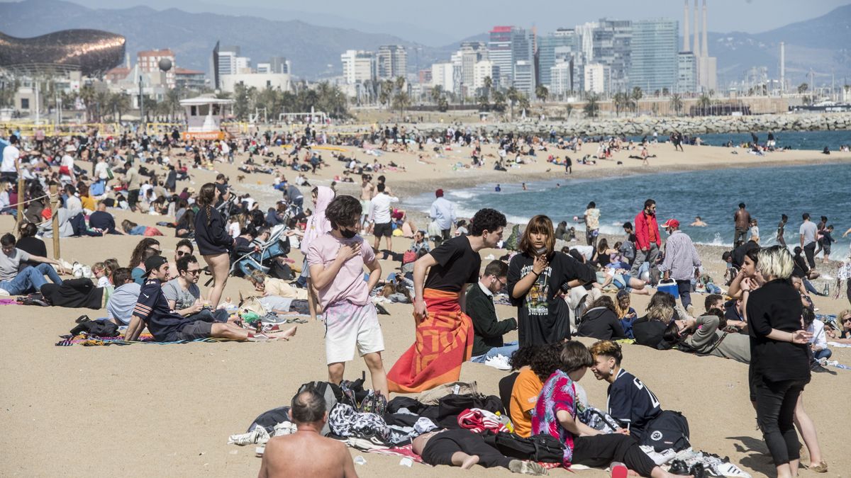 Barceloneta beach, in Barcelona