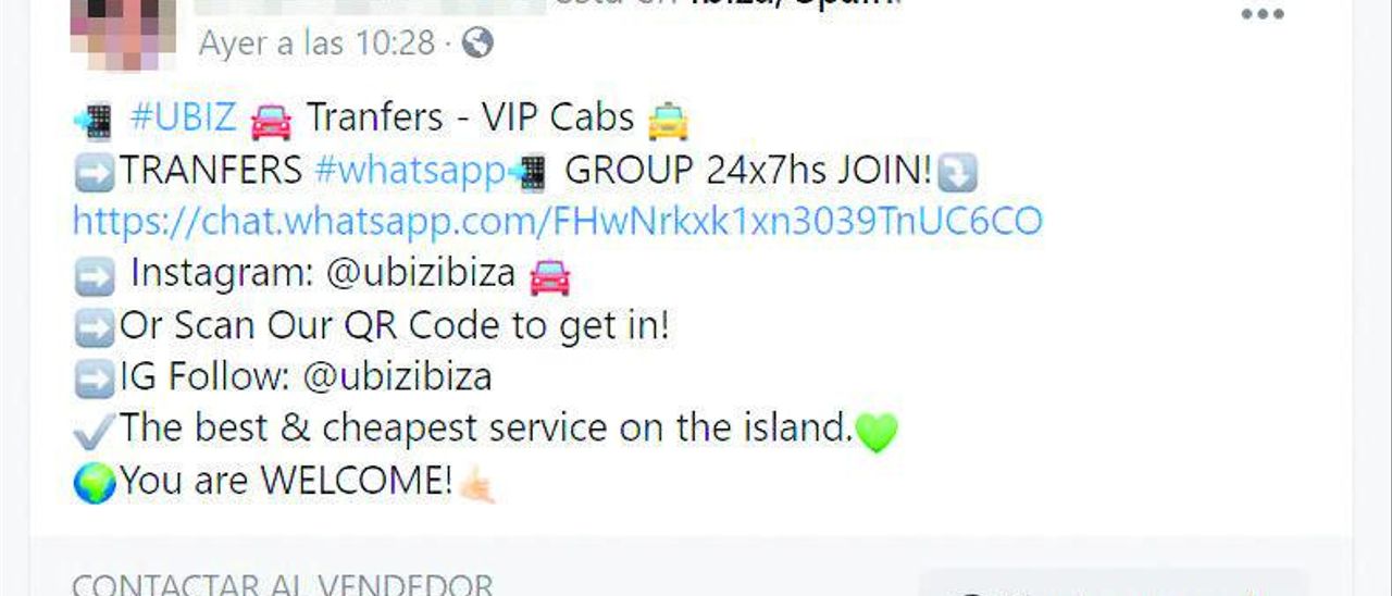 Detection of 59 VTC from other communities operating in Ibiza