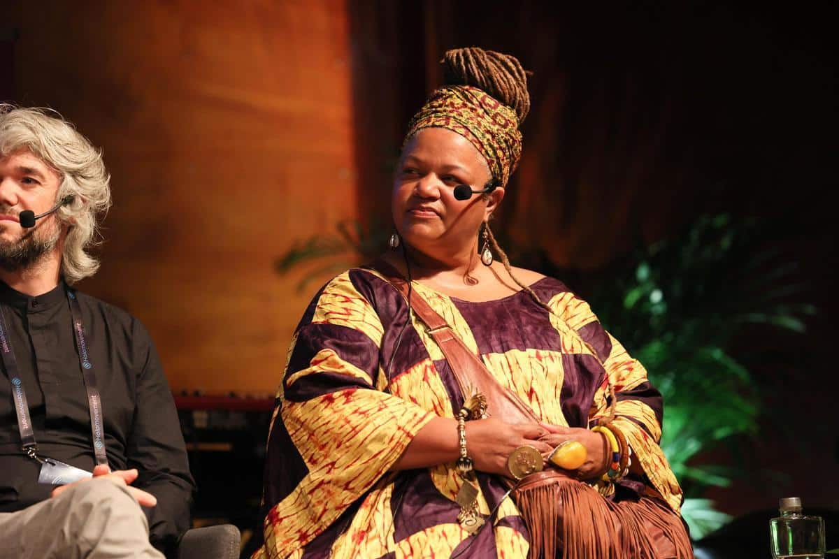 One of the speakers at the Holomovement Wave session held at Club Diario de Ibiza