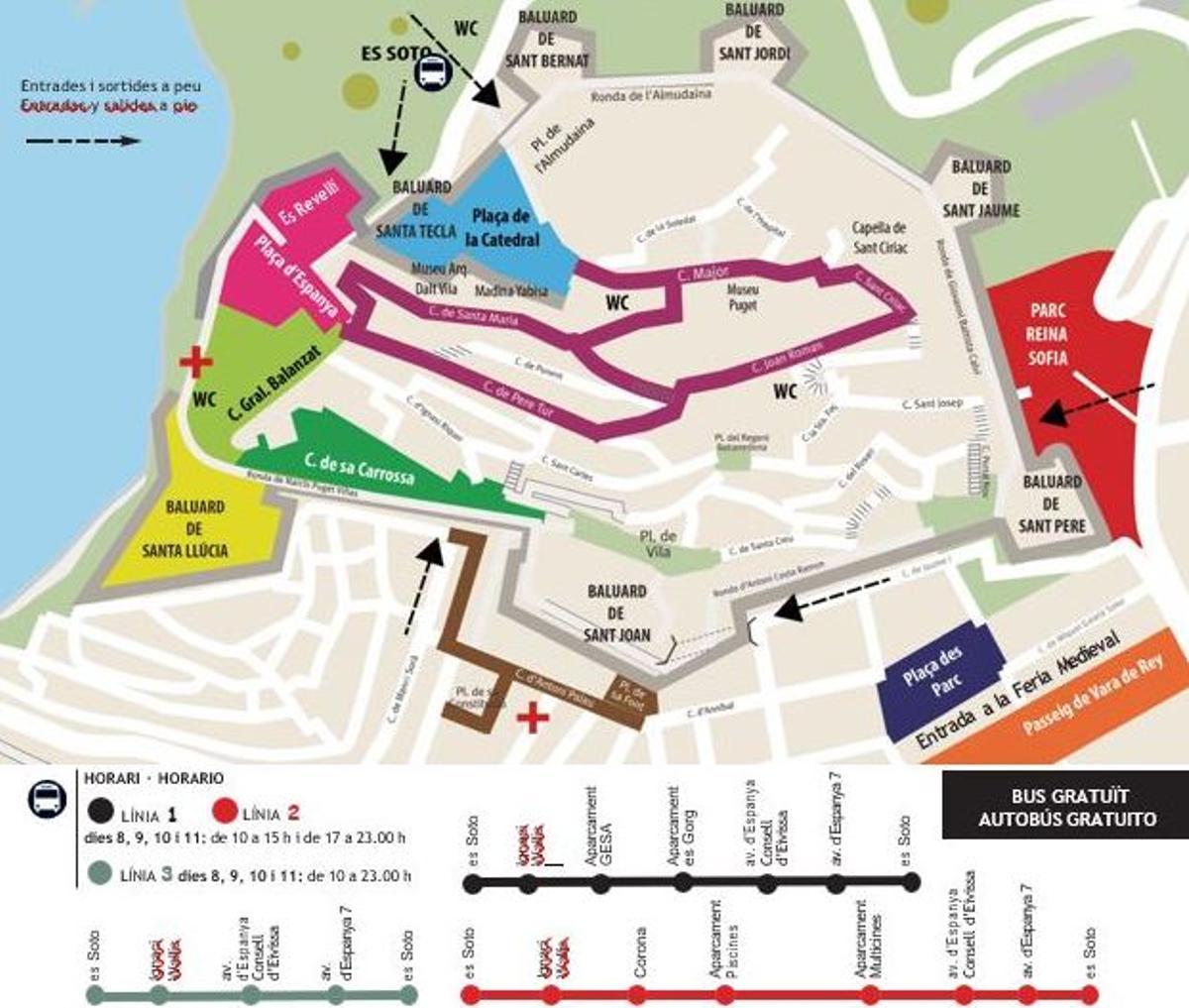 Mapa de las zonas de la feria