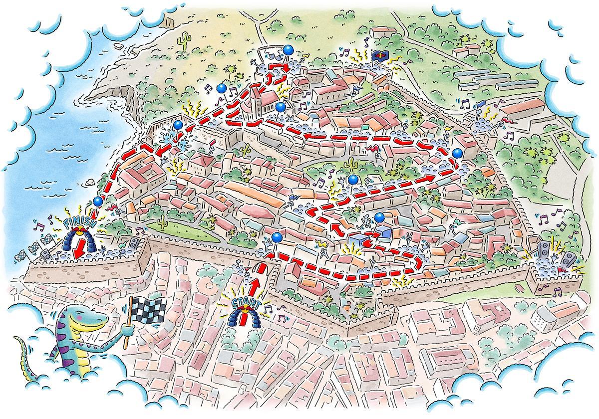 Recorrido de la carrera por Dalt Vila